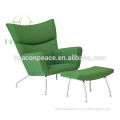 Hans Wegner Wing Chair and ottoman, Smile lounge chair
